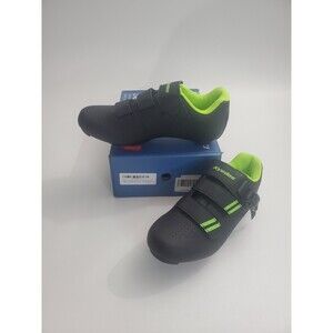 Kyedoo Cycling Biking Peloton Shoes Black/Green, 39 EU, 8.5 US Women, 7 US Men